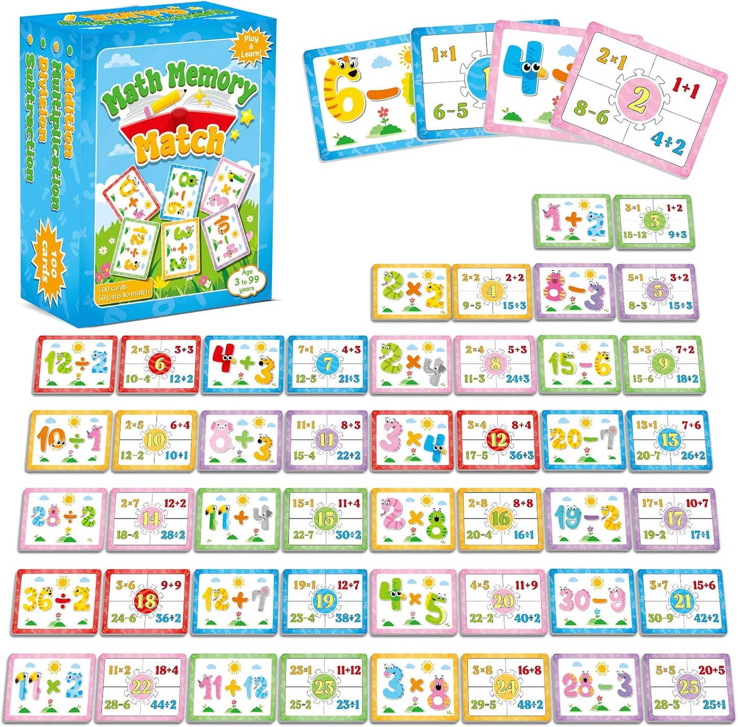 gisgfim 100 PCS Memory Matching Game Famous Paintings Concentration Memory Card for Adults Learning Educational Game A Fun & Fast Artworks Theme Matching Games
