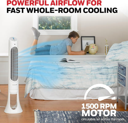 Honeywell QuietSet Whole Room Tower Fan, Oscillating Tower Fan with Remote, Black, HYF290B