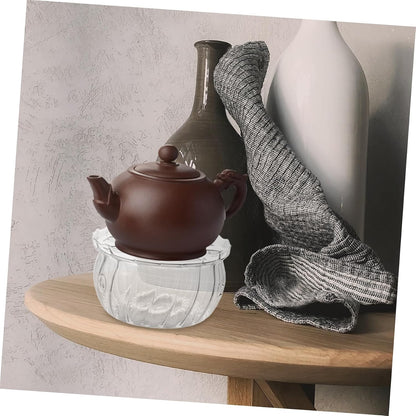 GLEAVI Teapot Warmer and Candle Heater Base Glass Design for Teapots and Beverages Elegant Tea Kettle Warmer for Cozy