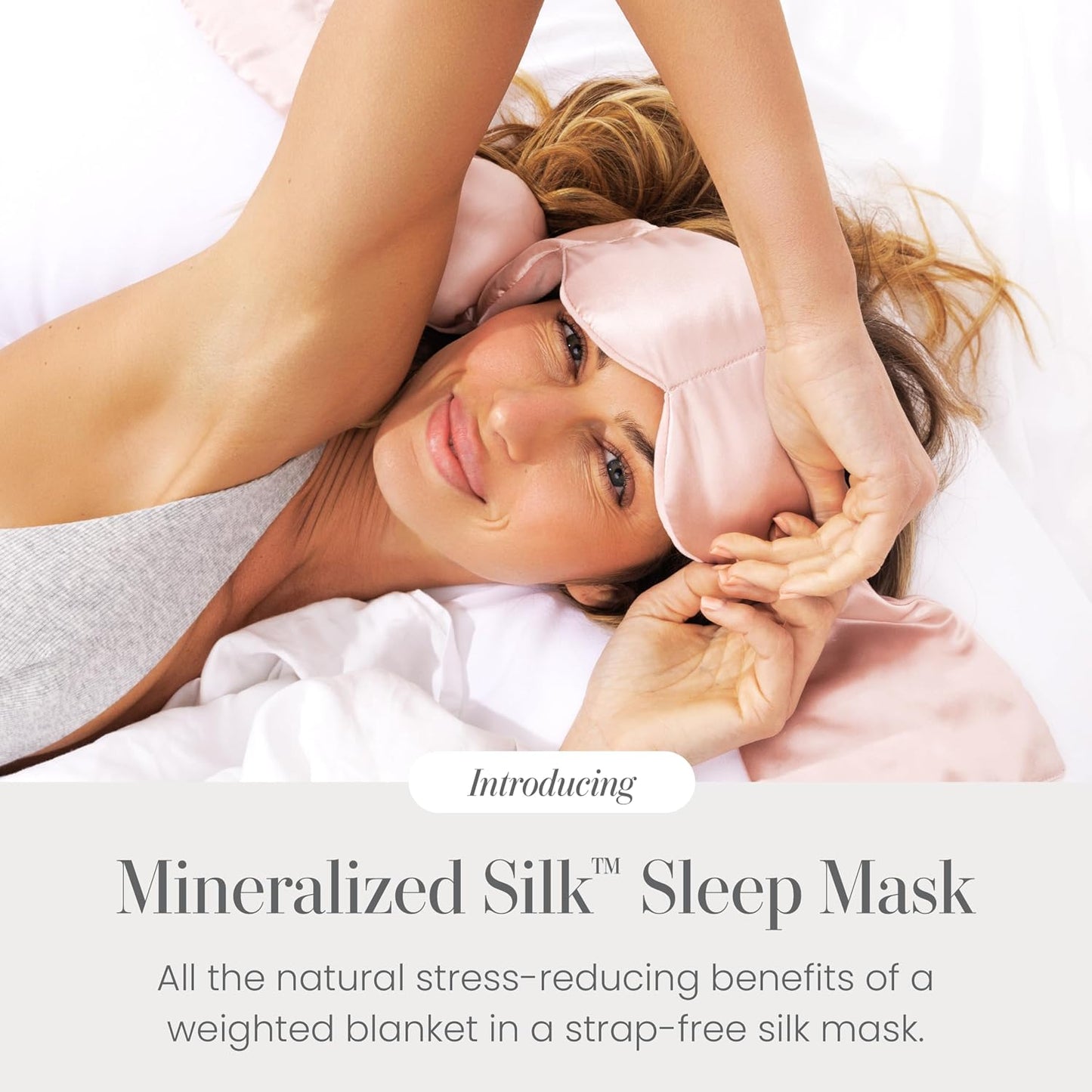 Nodpod Mineralized Silk Gentle Pressure Sleep Mask - Strap-Free, Light-Blocking Design for Sleep, Travel & Relaxation - Weighted Eye Pillow, Machine Washable (Willow)