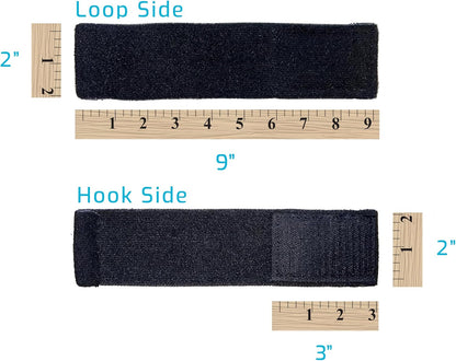 Extender Strap - Multipurpose Elastic Hook and Loop Extension for Ice Packs, Ice Belts, Back/Knee/Ankle Braces, Vests, Wraps, and Belts - Made in USA (2 x 9 Inches)