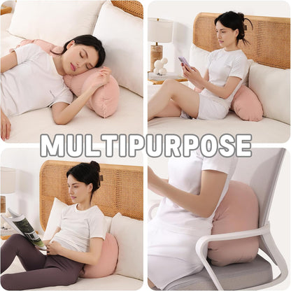 Peallow(Pat. Pend) – Long Round Body Pillow for Adults, Bolster Pillow for Sleeping, Soft and Supportive Pillow for Sleeping & Lumbar Support (Green-White, 29.5")