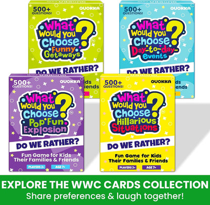 QUOKKA Card Game for Teens, Kids, Adults – 500+ Hilarious Travel & Vacation Scenarios | Funny Getaways What Would You Choose Challenge | Family Nights & Party Game for Friends, Road Trips & Sleepovers