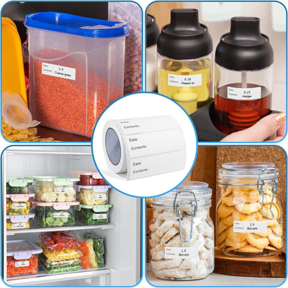 Freezer Labels - Water & Oil Resistant Food Storage Stickers (Freezer Labels (3 Color Rolls))