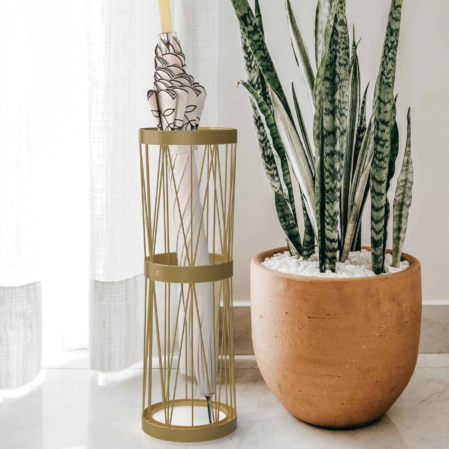 Mango Steam Pluvian Soakstone Umbrella Holder (Tall, Gold)