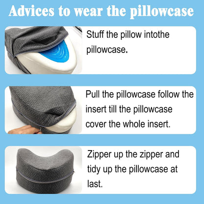 xcivi Soft Pillowcase for Contour Memory Foam Side Sleeper Support Pillow | Pillowcase for Knee Pillow, Reusable & Washable Pillow Cover, Anti-stain Sweat Protective Layer, Extend Pillow Service Life