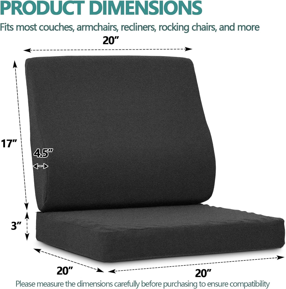 Shinnwa Lumbar Support Pillow for Recliner, Ultra-Soft Foam Back Support Pillow and Egg Crate Foam Seat Cushion 2-in-1 for Couch, Office Chair, for Back Pain Relief, Brown