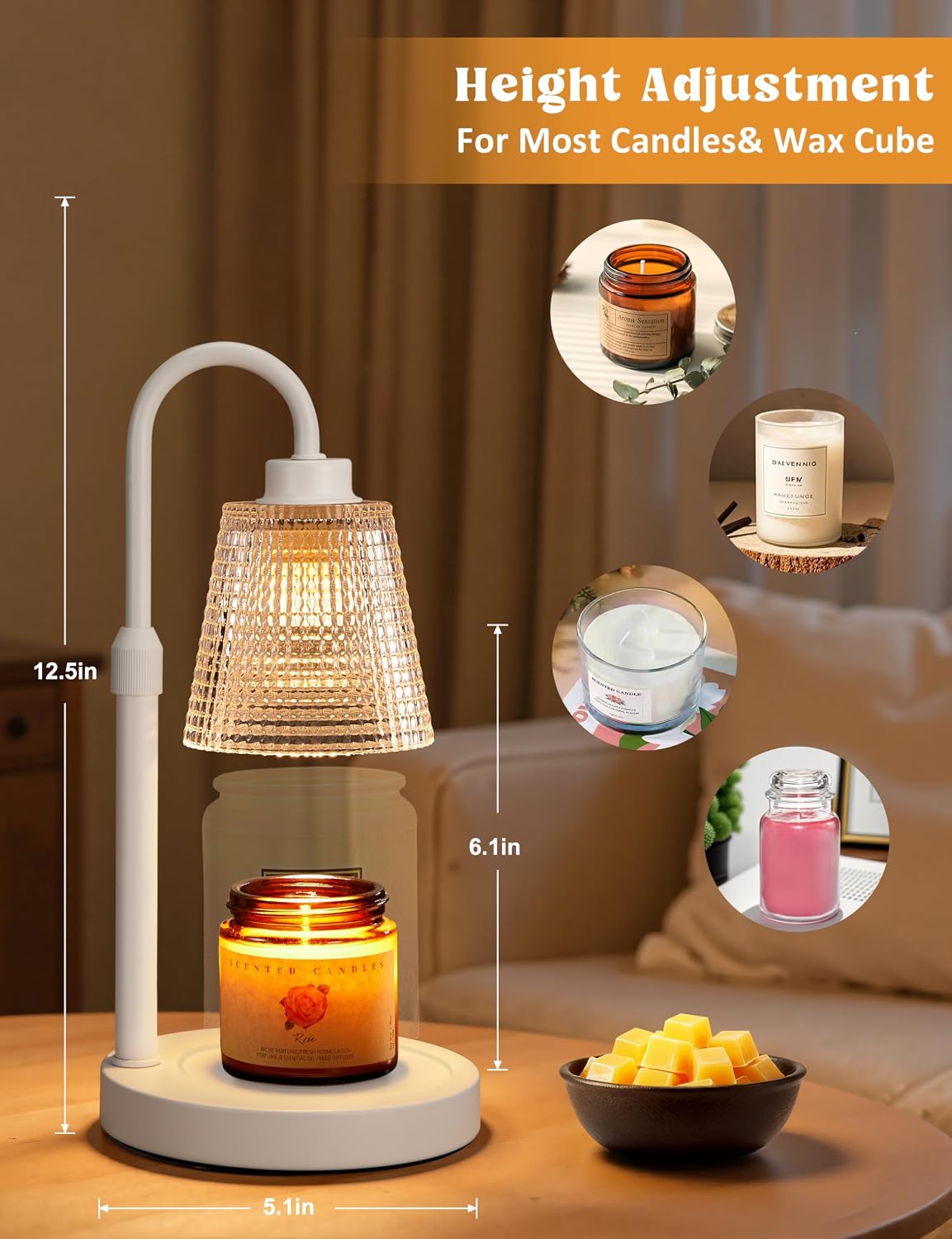 Candle Warmer Lamp with Timer Home Decor Birthday Gifts for Women