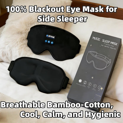 2026 New Sleep Headphones Pro | Built-in White Noise Sleep Mask,75g Ultra-Light Bluetooth Eye Mask for All Face Shapes, Zero-Pressure Fit, Breathable Bamboo, 100% Blackout for Deep Sleep & Travel