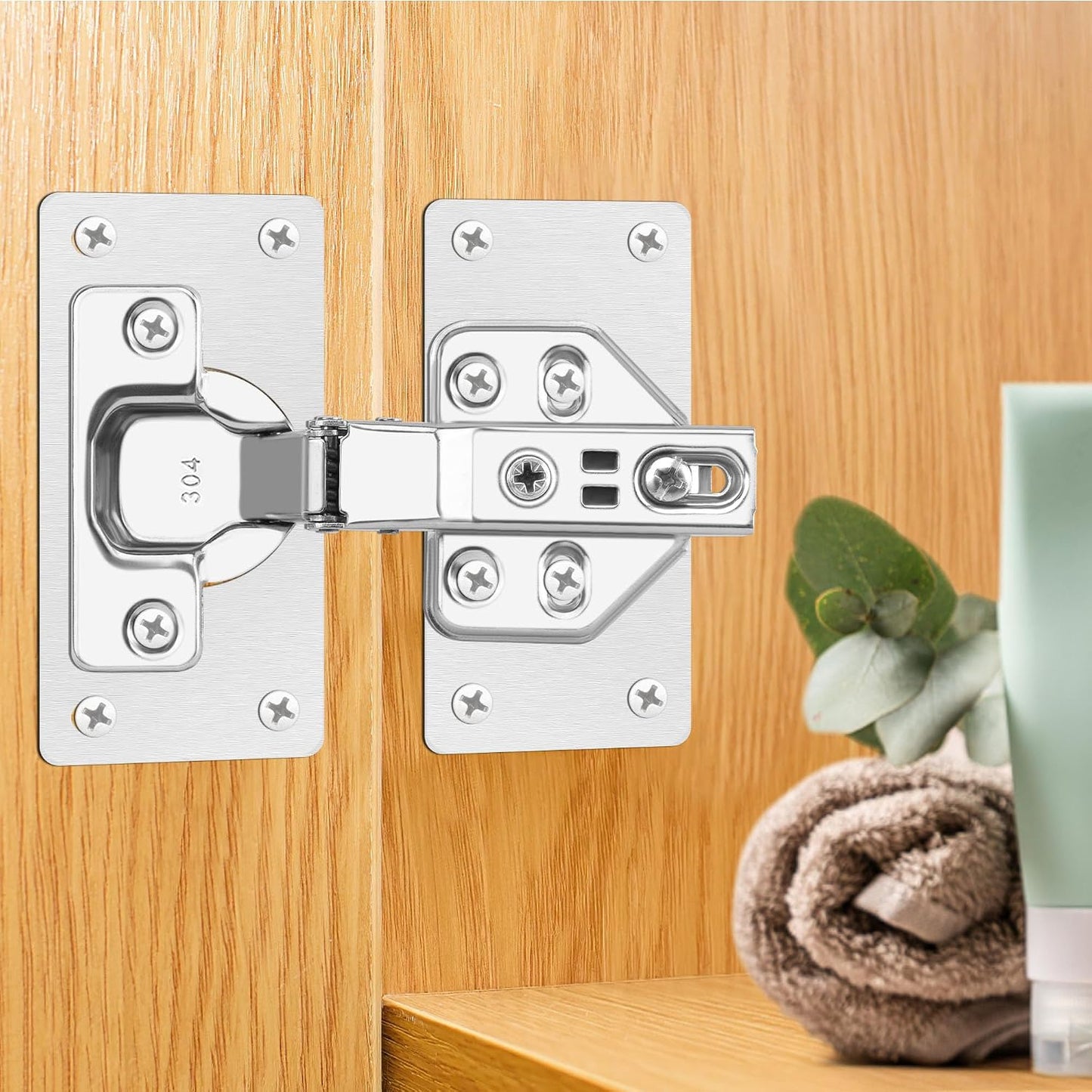12-Pack Cabinet Hinge Repair Kit - Hinge Fixing Plates for Kitchen, Cupboard, Locker, Cabinet Doors