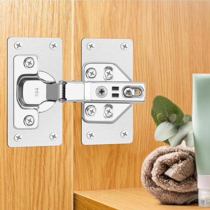 12-Pack Cabinet Hinge Repair Kit - Hinge Fixing Plates for Kitchen, Cupboard, Locker, Cabinet Doors