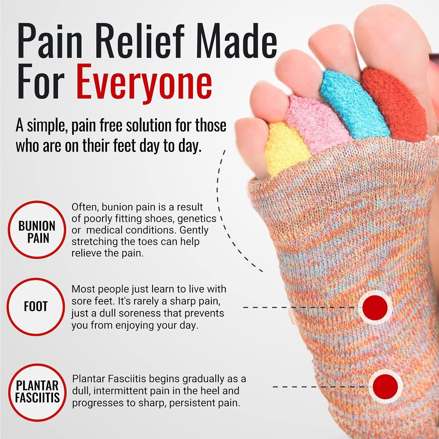 My Happy Feet Foot Alignment Socks with Toe Separators