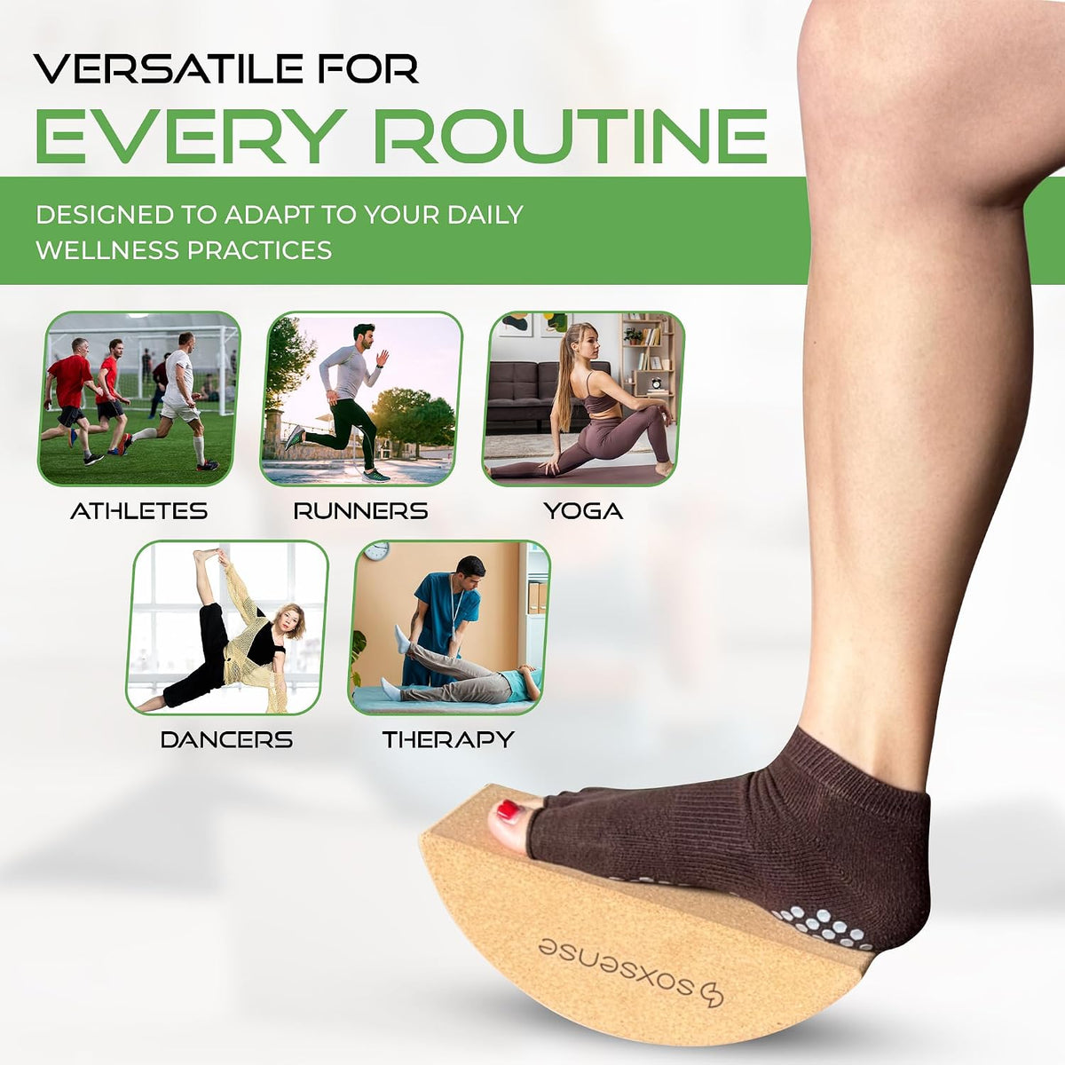 Soxsense Half-Moon Calf Stretcher for Plantar Fasciitis and Balance Trainer