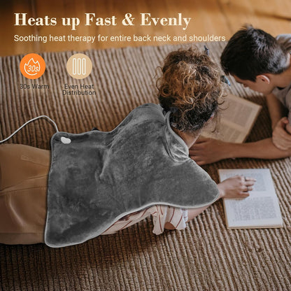 Heating Pad for Back Pain Relief, FSA Eligible HSA, Electric Heating Pads for Back Neck Shoulders, Wearable Large Heat Pad, Christmas Gifts for Mom Women Dad Men, ETL Certified, 24” x 37”, Dark Gray