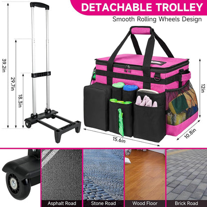 Cleaning Caddy Bag, Extra Large Cleaning Supply Bag for Housekeepers,Black | Sturdy Cleaning Caddy Organizer for Cleaning Supplies with Handle and Adjustable Shouder Strap, Easy to Clean Design