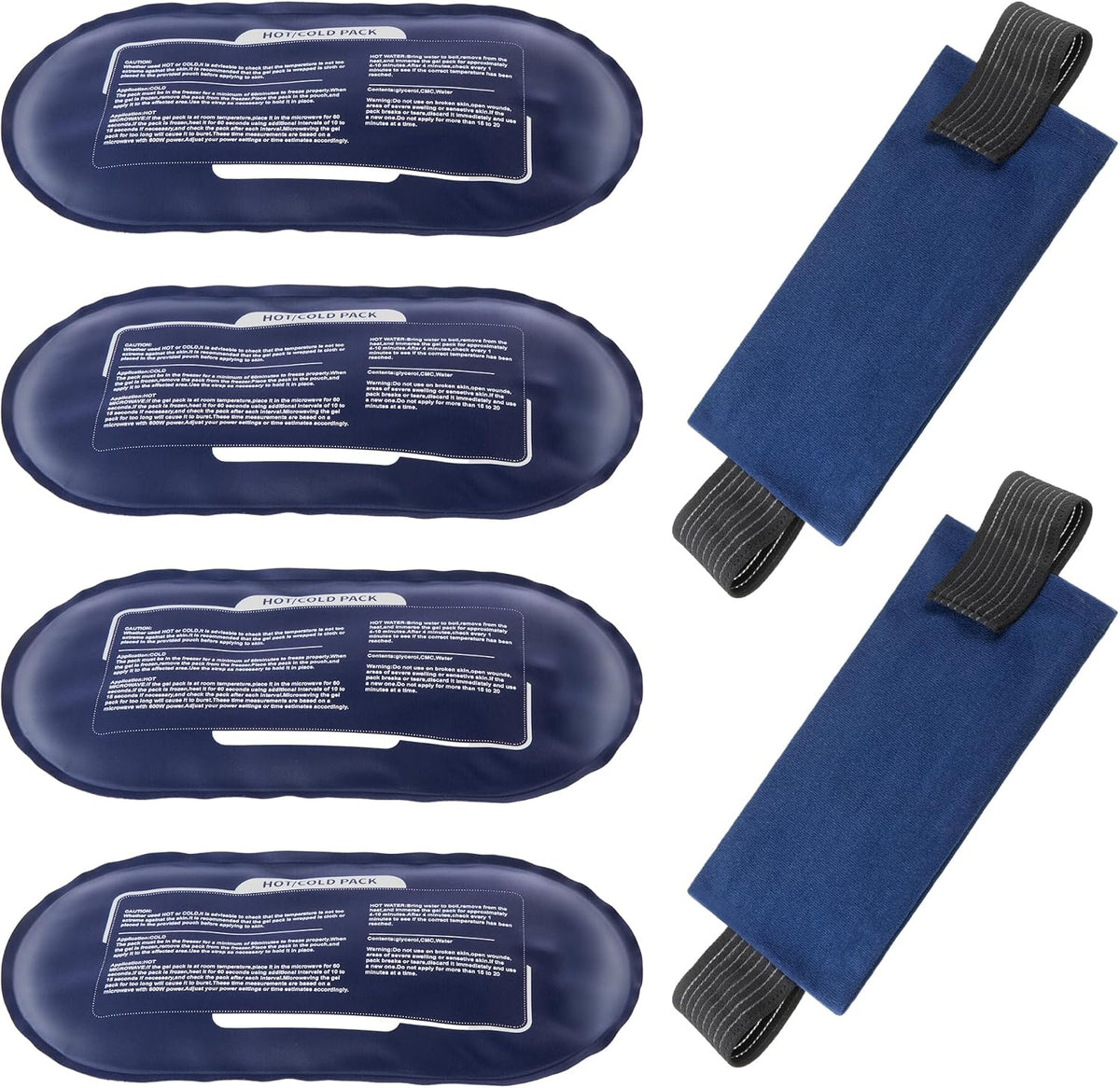 6 Pack Hot and Cold Gel Ice Packs for Injuries Reusable for Pain Relief