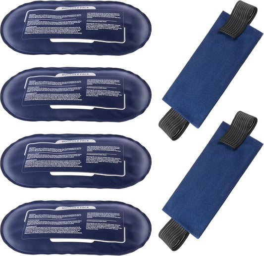 6 Pack Hot and Cold Gel Ice Packs for Injuries Reusable for Pain Relief
