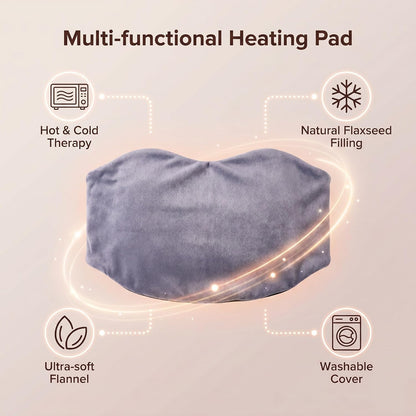 Microwave Heating Pad for Back Pain Relief, Flaxseed Microwavable Heating Pad with Removable Washable Flannel Cover, Moist Heating Pad for Period Cramps & Muscle Relaxation,10''x18''