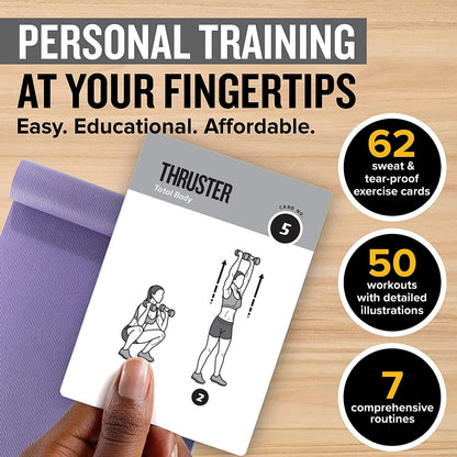 NewMe Fitness Pilates Workout Cards, Fitness Deck for Women and Men