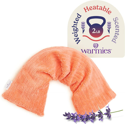 warmies Hot-Pak Microwavable Neck Wrap - Soothing Warm Compress with Scented Lavender - Cooling Neck Warmer for Relaxation - Microwave Heating Pad for Aches & Pains - Gray, Soft Cord, Pack of 1