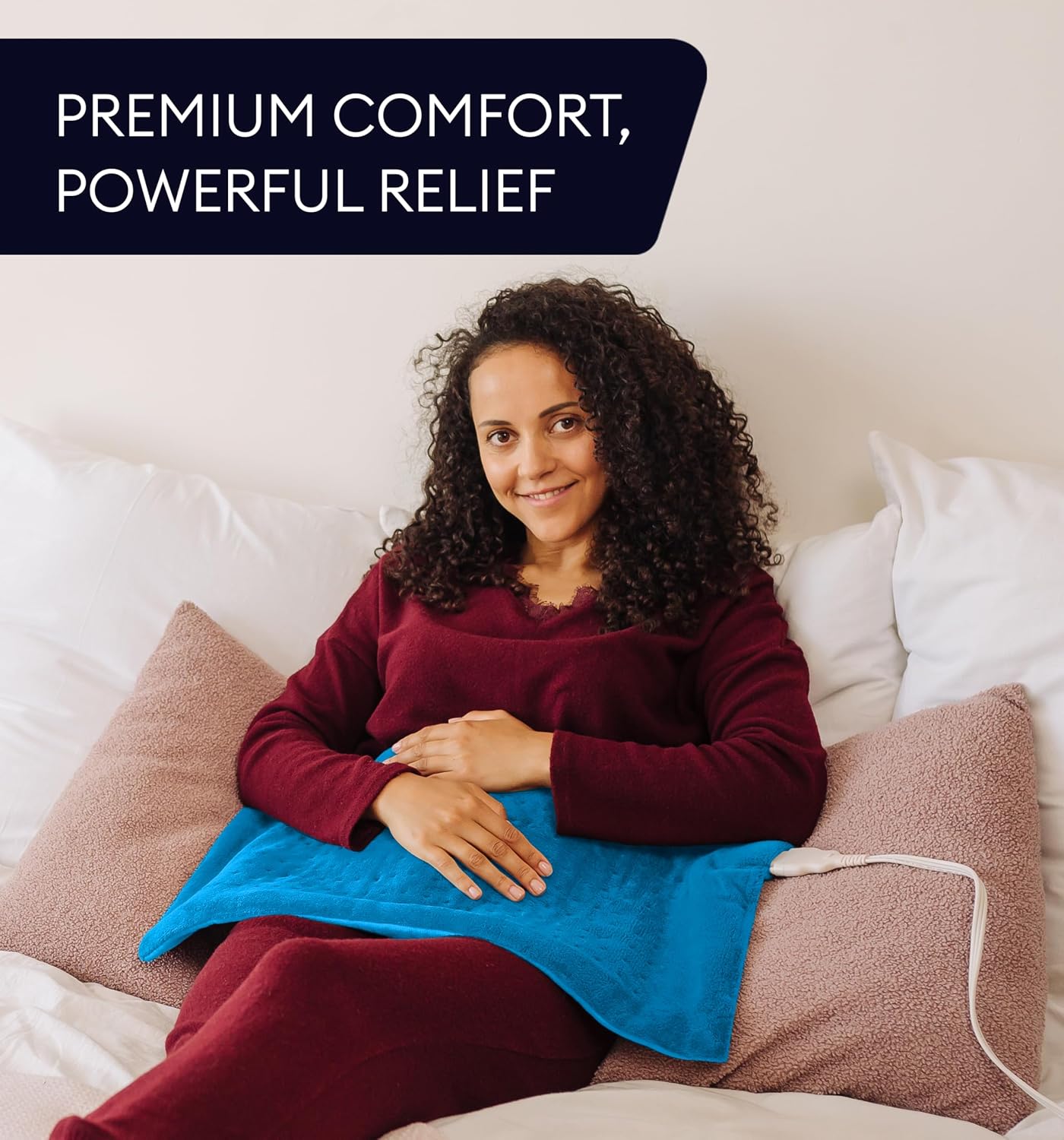 GENIANI Back Pain & Relaxation Gifts for Women – Electric Heating Pad for Back, Neck & Shoulders, Soft Microplush Electric Throw Heating Pad for Period Comfort, Fast Heating, Auto Shut Off, 12"x24"