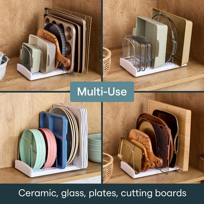 YouCopia StoreMore Bakeware Rack, Adjustable Dividers, Baking Pan Organizer