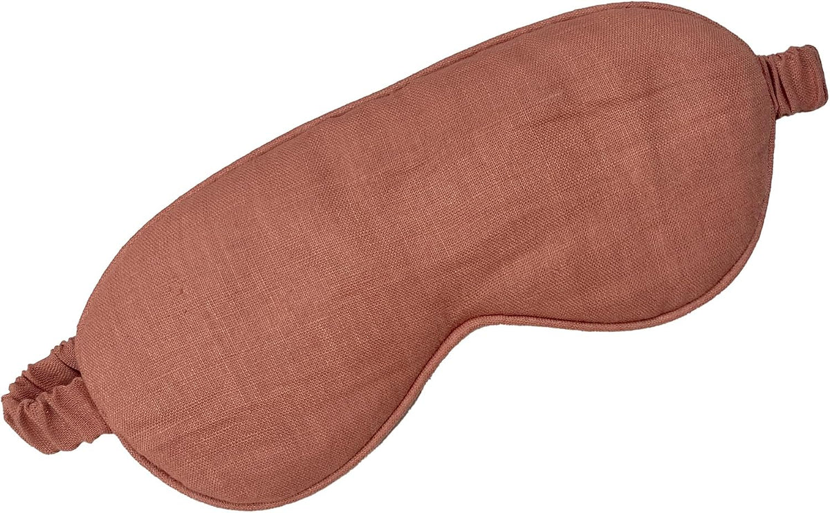 Eye mask Pure Linen Sleep Mask with Elastic Band, No Pressure On Eyes,Side Sleeper Eye Cover Organic Cotton Core Blindfold,Napping & Yoga Travel Essentials (Natural)