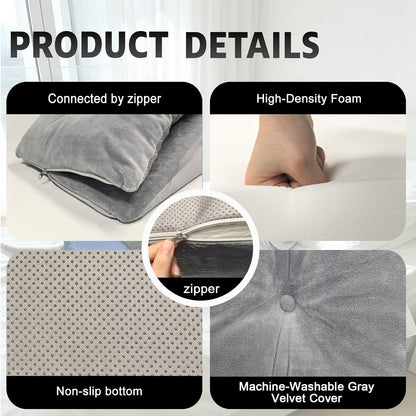 Leg Elevation Pillows for After Surgery, Height-Adjustable Knee Replacement Recovery Wedge Pillow for Single Leg with Removable Thick Soft Cushion for Hip Ankle Knee Relief Keep Leg Straight