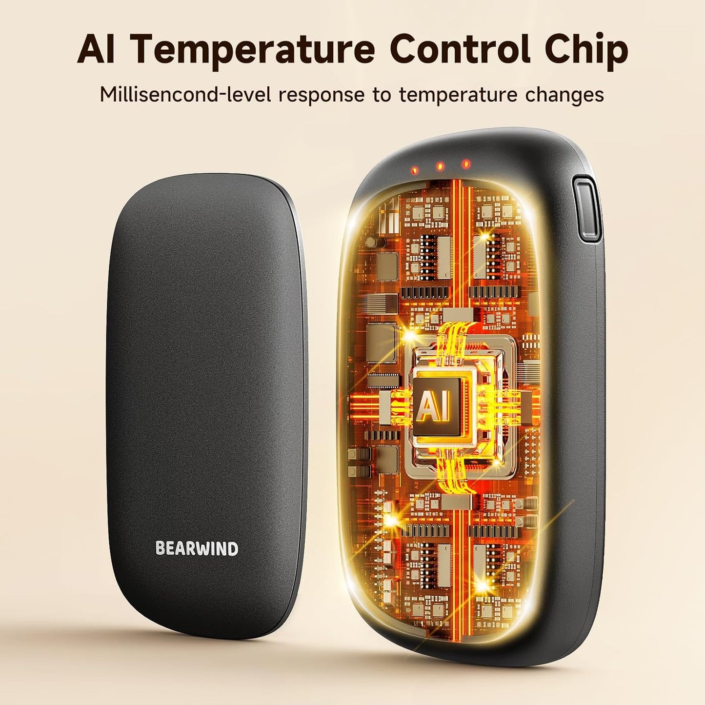 Electric Hand Warmers Rechargeable - 2 Pack Magnetic Pocket Heater Handwarmers with AI Chips, Portable Hunting Gear, Reusable Winter Essentials, Gift Ideas for Men, Women, Outdoor