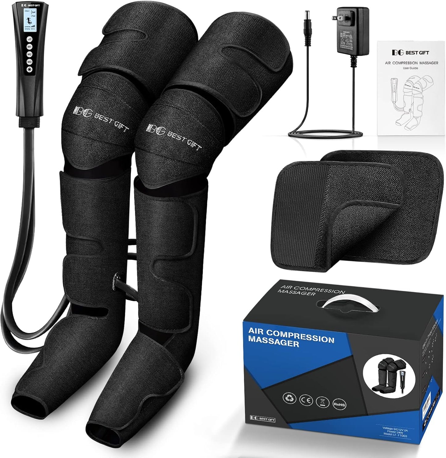 Fathers Day Dad Gifts for Husband, Men, Mom, Wife, Women, Her Him, Mothers Day, Christmas, Valentines Day Air Compression Massager with Heat for Comprehensive Leg and Foot Therapy, Helpful for Relax