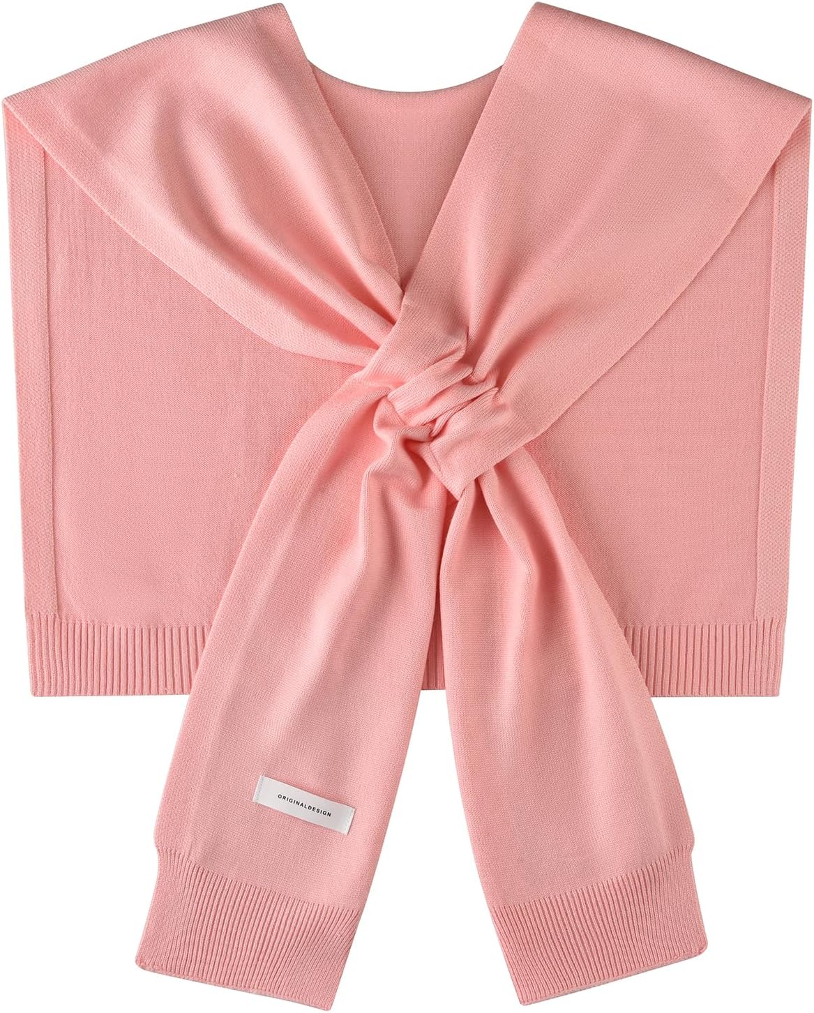 WaJuemy Women's Sweater Shawl Wraps Sleeves Knitted Collar Sweater Scarf Top Casual Lightweight Shoulder Cape Accessories
