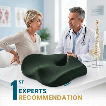 SitCushion Extra Large Memory Foam Seat Cushions for Office Chairs, Pressure Relief Seat Cushion for Tailbone Pain Relief, Sciatica & Back Pain, Ergonomic Office Chair Cushion for Long Sitting (Black)