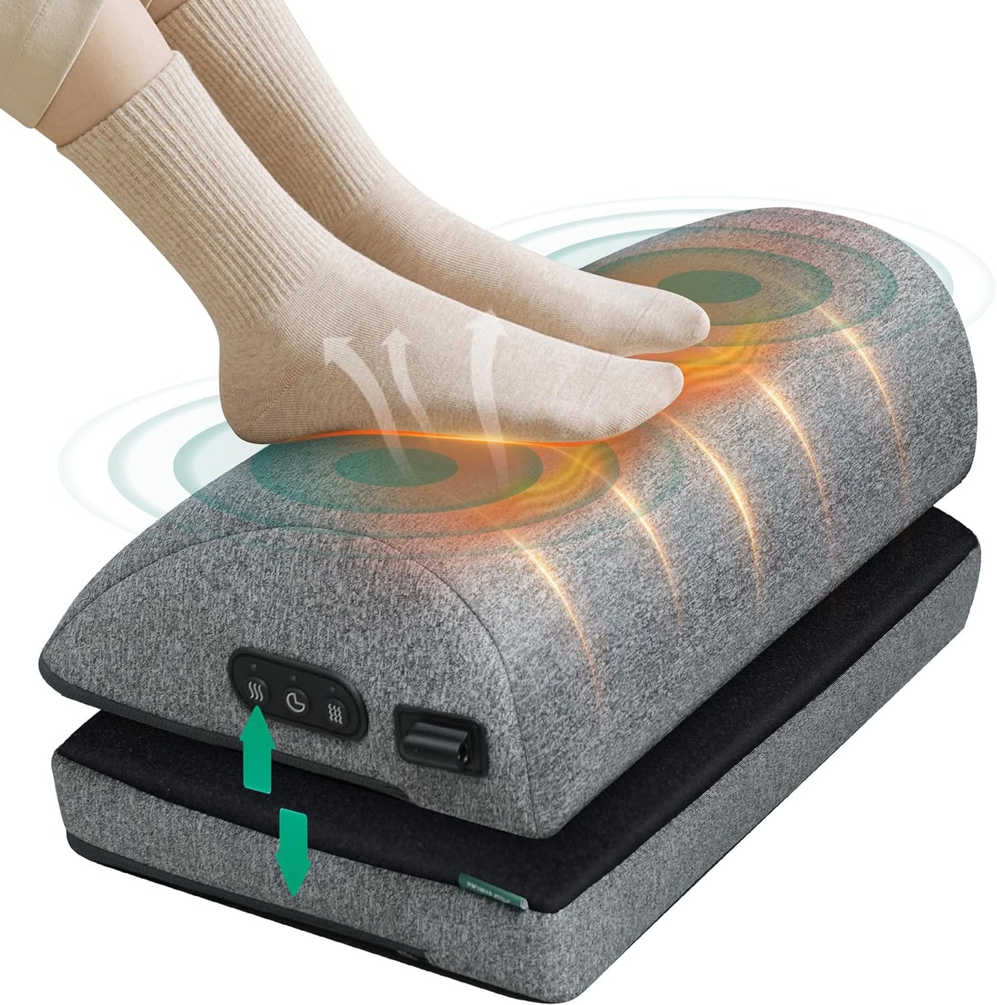 Snailax Heated Foot Rest Under Desk at Work, FSA Eligible Desk Foot Stool with Heat & Vibration Massage, Adjustable Heights Foot Warmer for Office Chair, Gaming Home Use