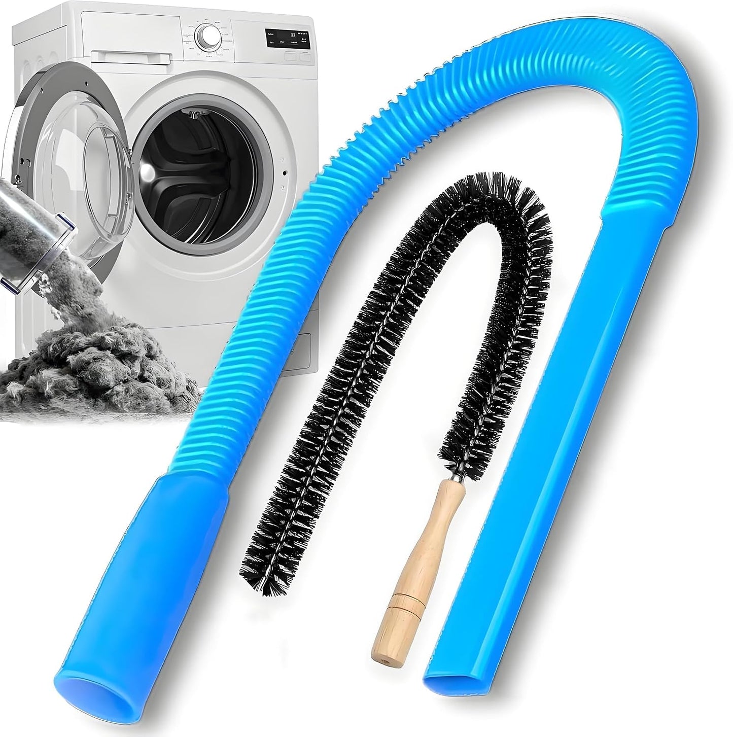 Universal Dryer Vent Cleaner Kit Compatible with All Vacuum Cleaner Include Vacuum Hose Attachment Accessories Brush Lint Brush,Dryer Vent Vacuum Hose (Dark Blue)