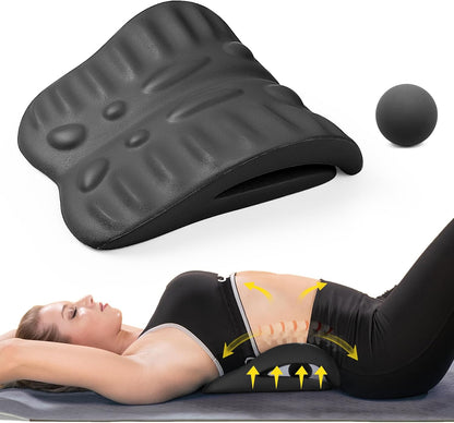 RESTCLOUD Back Stretcher for Back Pain Relief, Back Stretching Cushion, Chronic Lumbar Support Pillow Helps with Spinal Stenosis, Herniated Disc and Sciatica Nerve Pain Relief Lumbar Stretcher