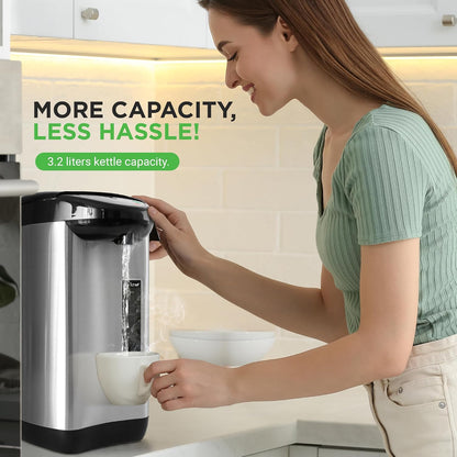 NutriChef 5.2 Qt Electric Water Kettle, Portable, Quick Heating, 5 Liter Digital Kettle with 5 Temperature Settings, Safety Lock, Stainless Steel, 3 Dispensing Options, 8.46" x 11.2" x 16.5"