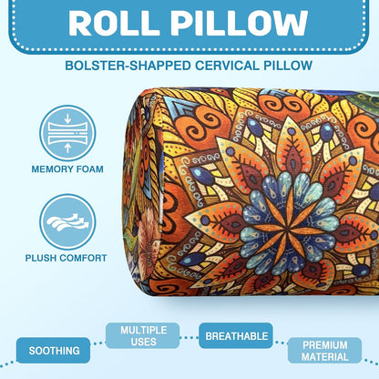 Neck Roll Pillow for Sleeping,Ergonomic Cylinder Tube Pillows for Cervical Spine and Neck Support,Versatile Roll Pillow for Bed,Office,and Travel,Memory Foam Bolster with Washable Cover