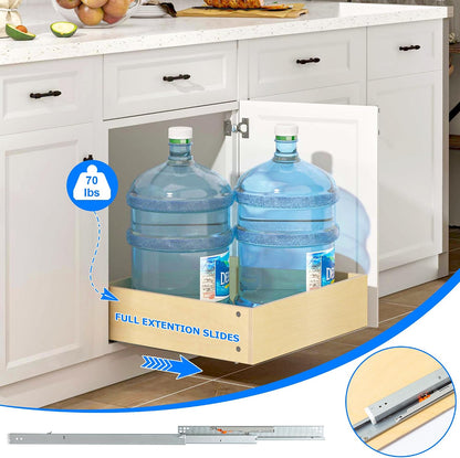 WelFurGeer Soft Close Pull Out Cabinet Organizer, 26" W x 22" D Pull Out Drawer for Cabinet, Bottom Mount Pull Out Drawers for Kitchen Cabinets, Smooth Slide-Out Shelves for Home Kitchen Organization