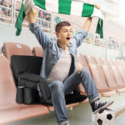 20.5"/25" Wide Stadium Seat for Bleachers w/Back Support Padded Cushion Portable Reclining Bleacher Seats Camping Stadium Chair Waterproof