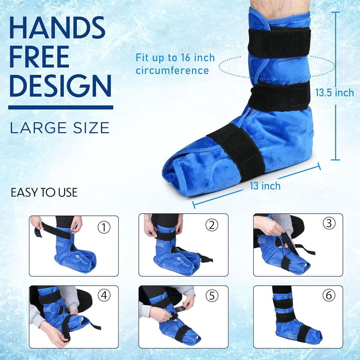Ankle Ice Pack Wrap, Extra Large Full Foot Hot Cold Pack, Reusable
