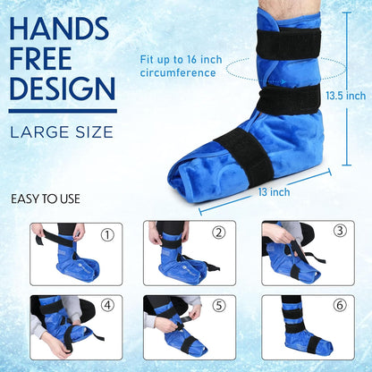 Ankle Ice Pack Wrap, Extra Large Full Foot Hot Cold Pack, Reusable