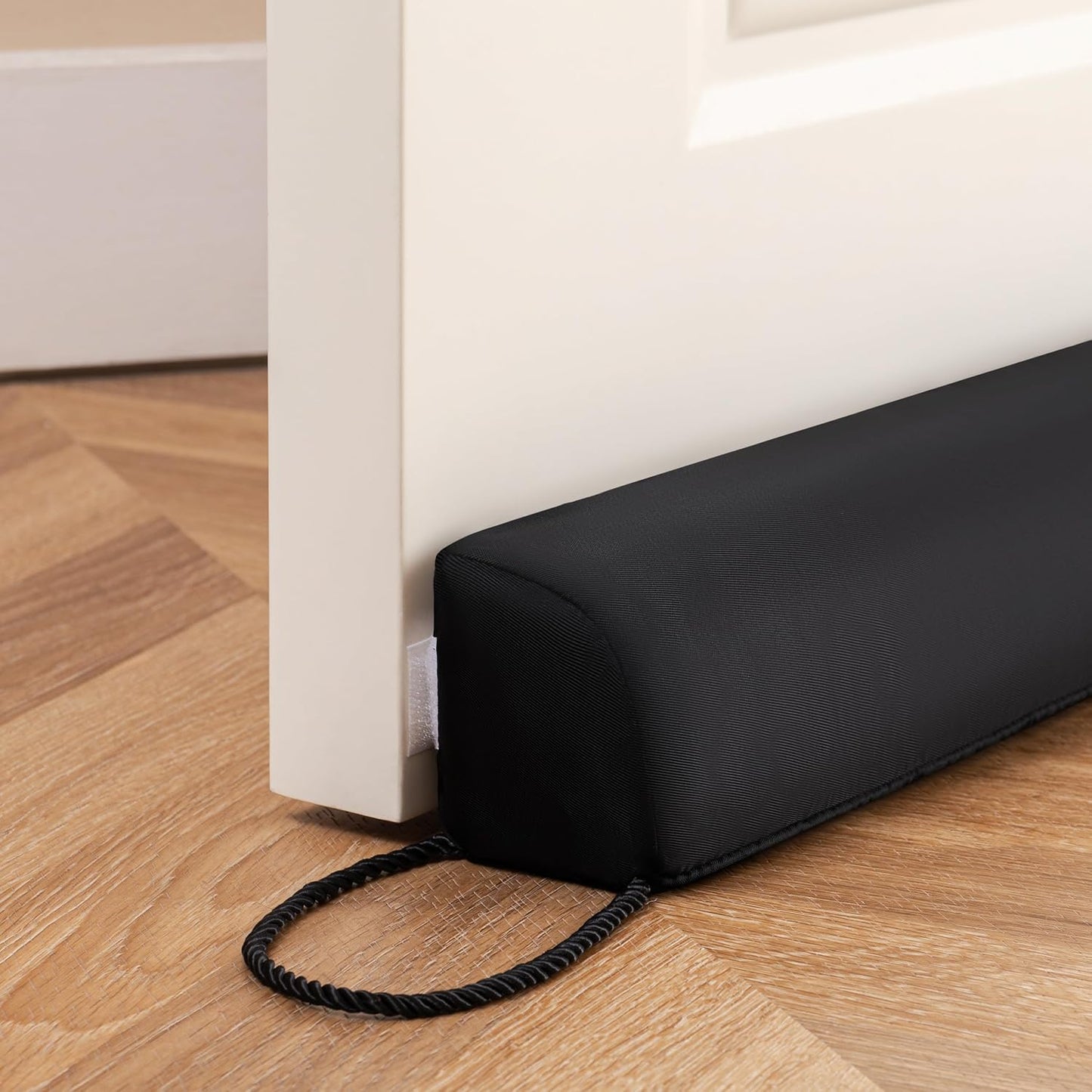 Resistant Door Draft Stopper, Removable Washable Cover, 36", Black | Weighted Gap Filler, Blocks Hot and Cold Air, All-Season Seal