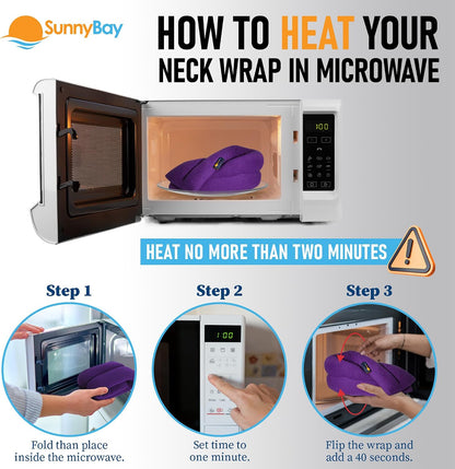 SunnyBay Microwavable Heating Pad for Neck and Shoulder, Heated Neck Wrap, Microwave Heat Pad, Weighted Beanbag Moist Hot or Cold Compress, 2.2 lbs, 26x4 Inches, London