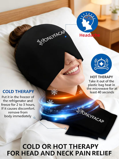 Flexible Neck Ice Pack Wrap,Gel Cold Therapy for Pain Relief | reusable,cool ice silk,stays cold 20 to 30 mins,dual hot & cold,hands-free, Ideas for tech neck, office workers and injuries