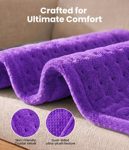 Electric Heating Pad for Back, Cramps, Shoulder, Moist & Dry Heat, 12"x24"