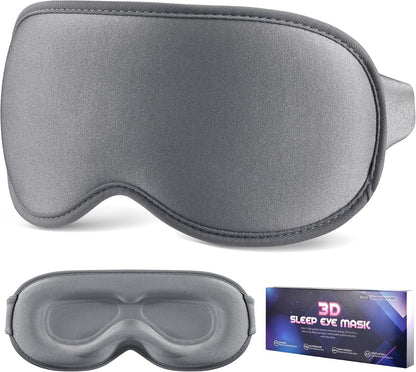 Sleep Mask for Side Sleeper Women Men, Eye Mask for Sleeping Light Blocking, 3D Contoured Cup Sleeping Mask, Soft Breathable Sleep Eye Mask with Adjustable Elastic Strap for Travel (Pastel Blue)