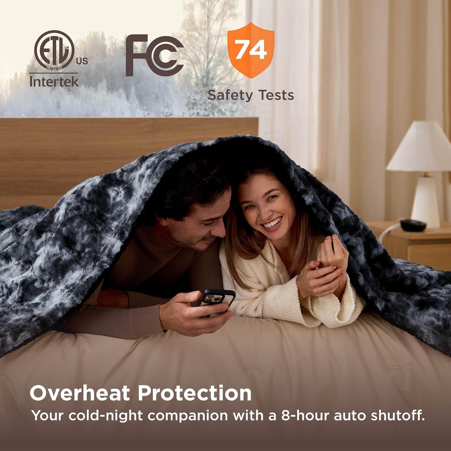 Bedsure Heated Blanket Throw Blanket with Preheat Function - Fast Heating Electric Blanket, Soft Flannel Throw with 6 Time Settings(Up to 10H), 6 Heating Settings, Gifts for Grandma (50"x60", Grey)
