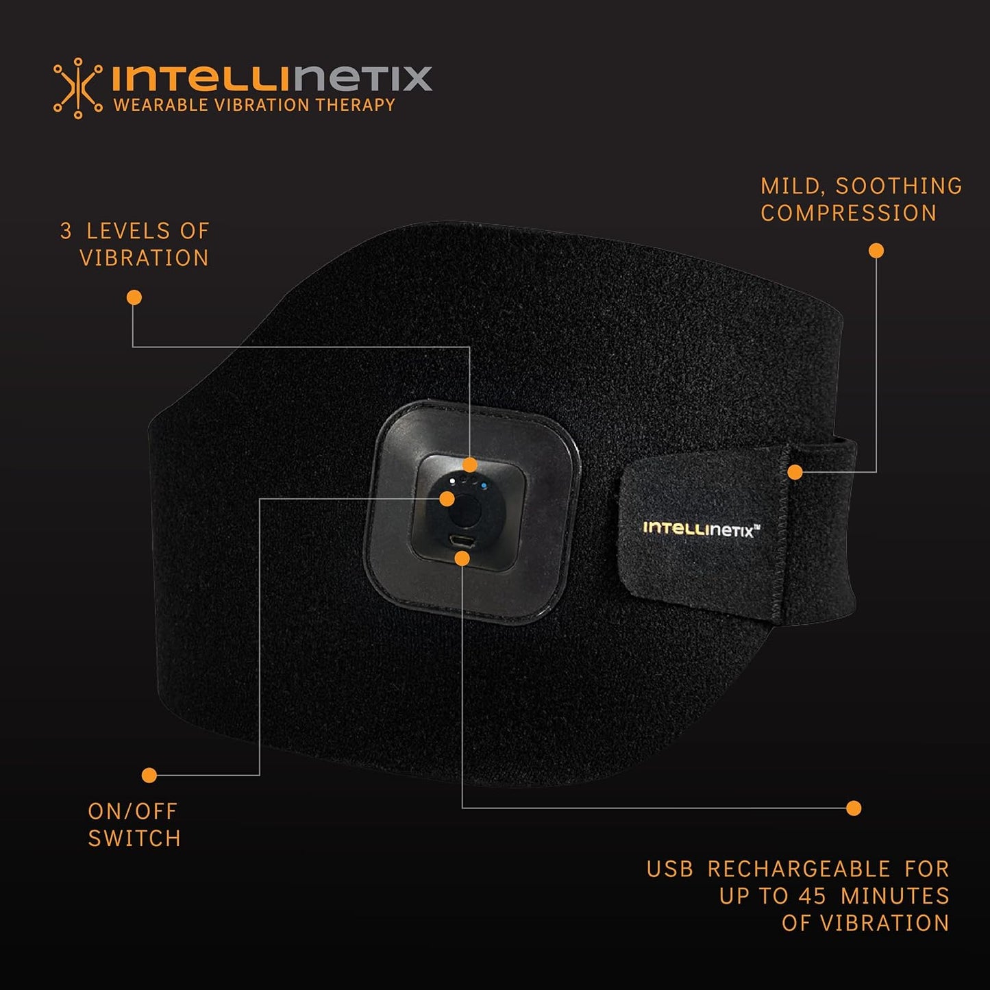 intellinetix Brownmed Universal Therapy Wrap - Active Wrap with Wearable Massager for Shoulders, Back, Arms, Knee, Calf, Foot, Ankle & More - Comfortable Compression Sleeve