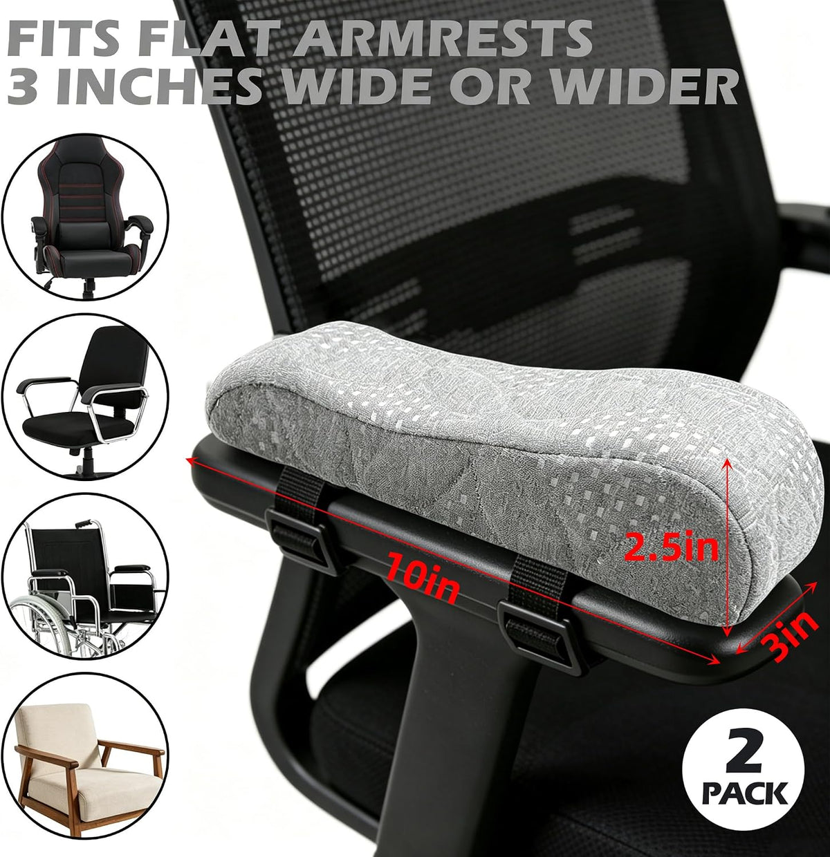 Soft Office Chair Armrest Pads, Comfort Elbow Pillows