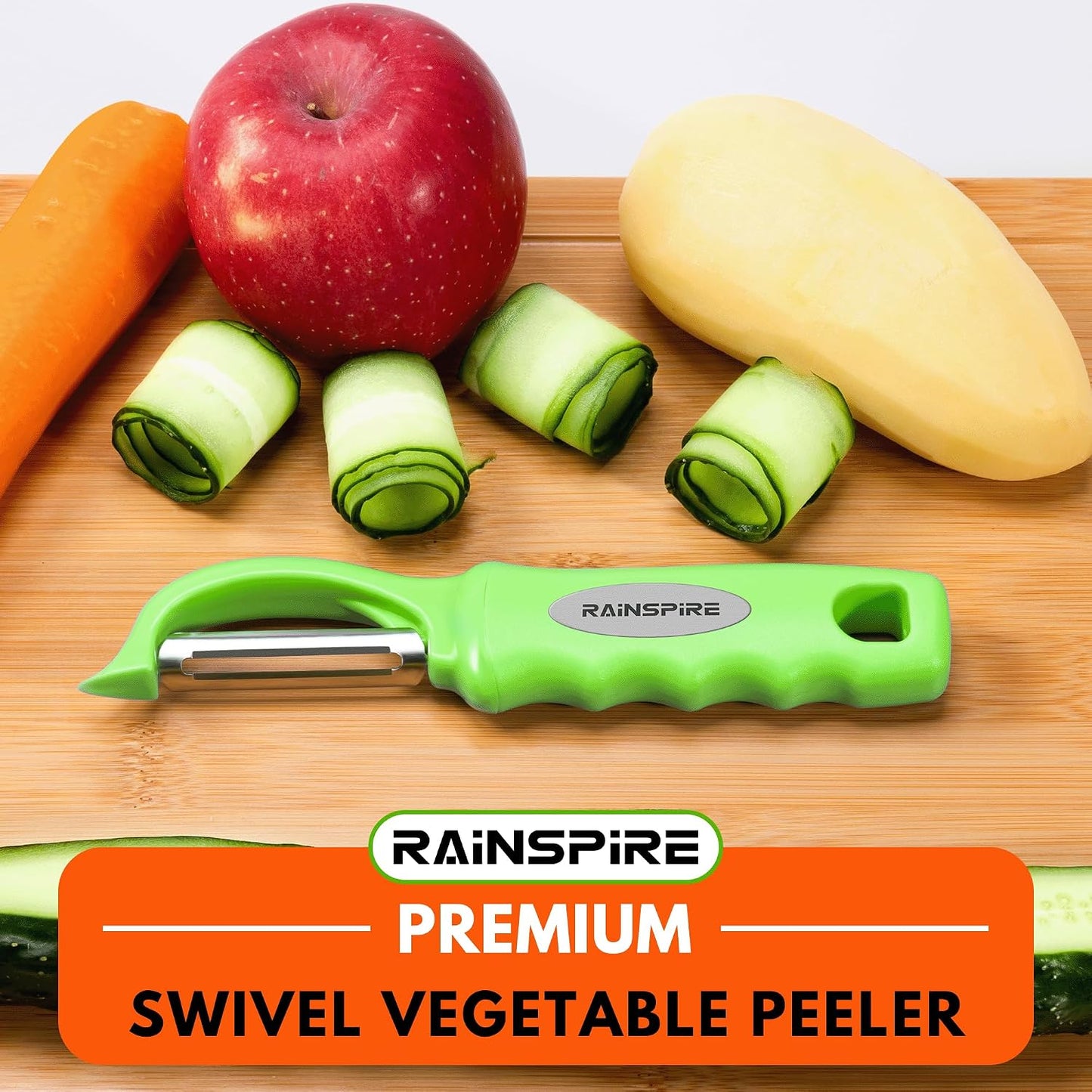 Rainspire Vegetable Peeler Potato Peelers for Kitchen, Sharp Stainless Steel Blades Veggie, Comfortable Handle Fruit Peeler, Carrot Peeler Apple Peeler Dishwasher Safe Black, 1-Pack